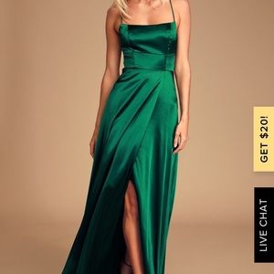 Emerald green black tie dress